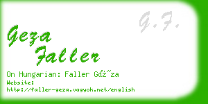 geza faller business card